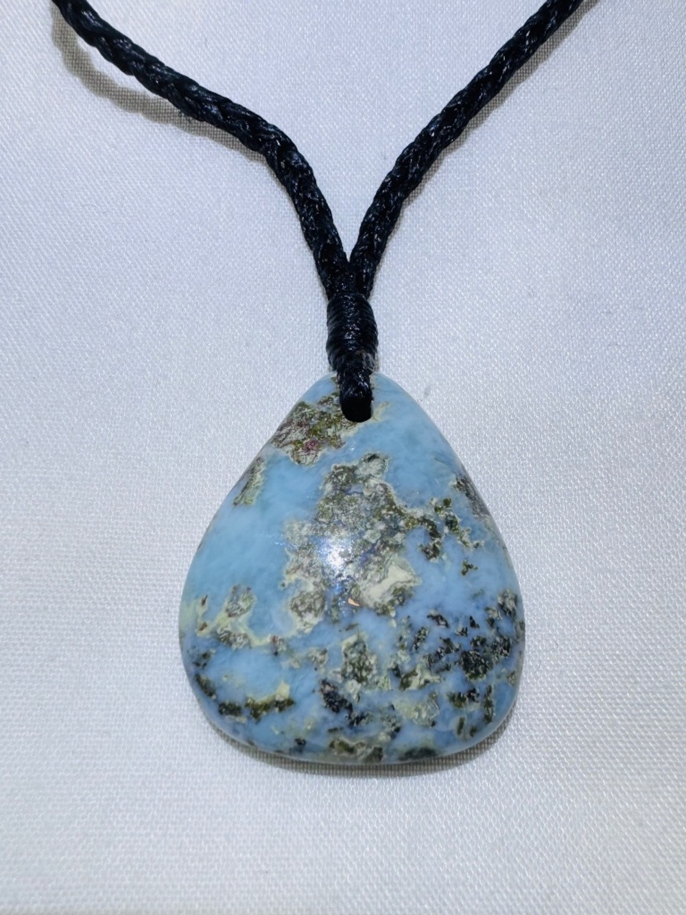 Unisex Larimar Macrame Necklace